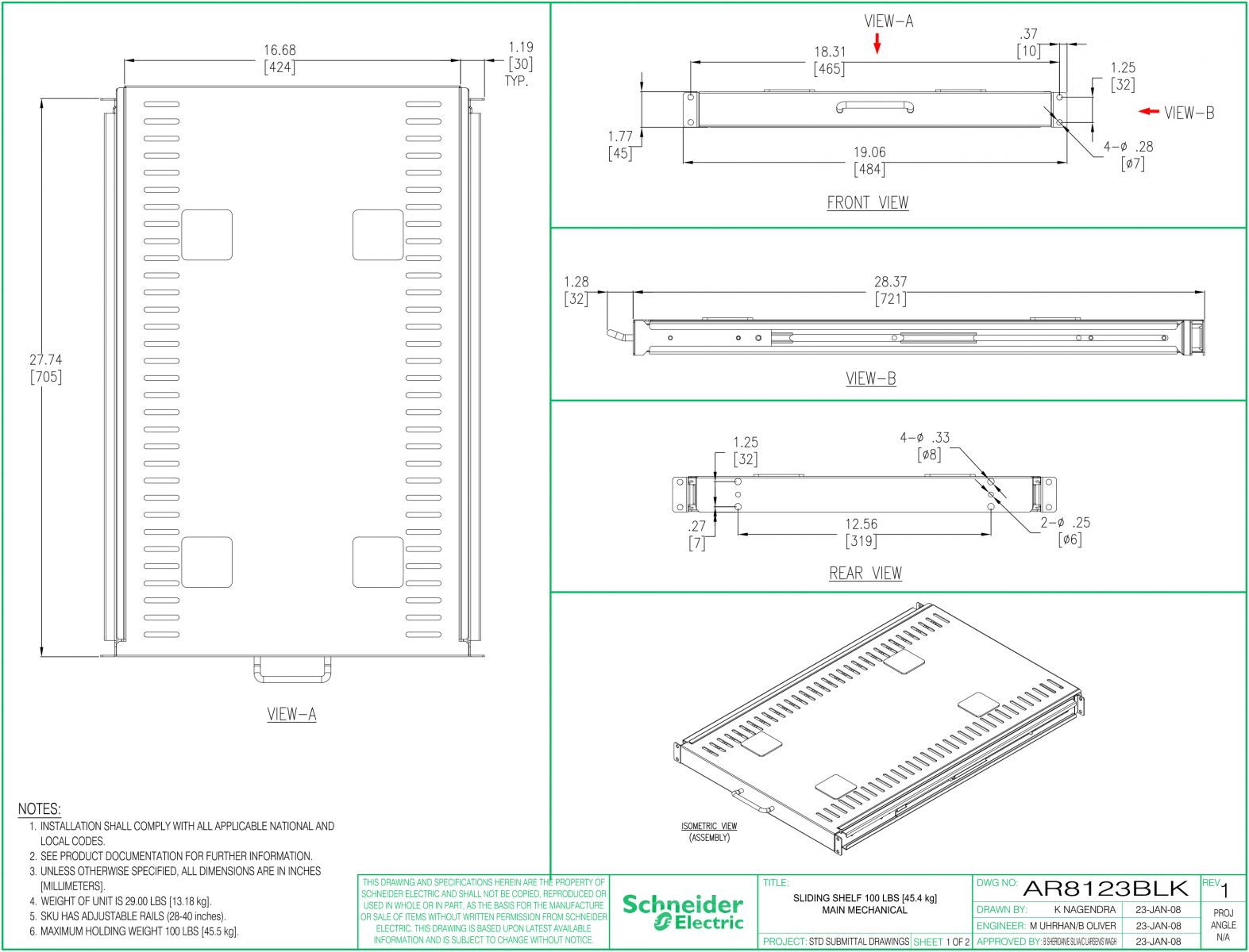 ban-ve-Khay-truot-Sliding-Shelf -AR8123BLK